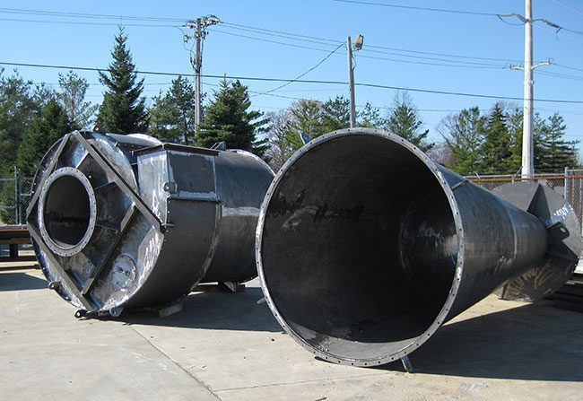 large steel tubes fabricated on press brake.
