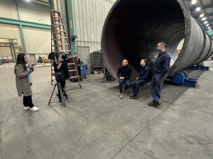 CNN Interviews Allison and Jason Fagerman on the shop floor at Swanton Welding.