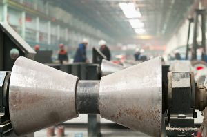 Rolling and forming roll for industrial steel manufacturing. 